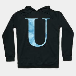 Clouds Blue Sky Initial Letter U Hoodie